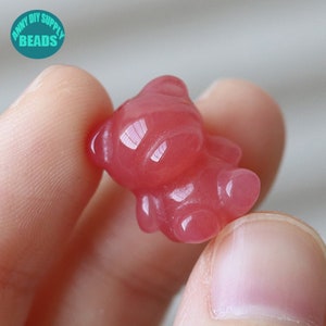 Genuine Natural Yanyuan Agate Tiny Cute Bear Beads,Gemstone Bear Charm,Cute Charm,Animal Charm,14.5x11.5mm
