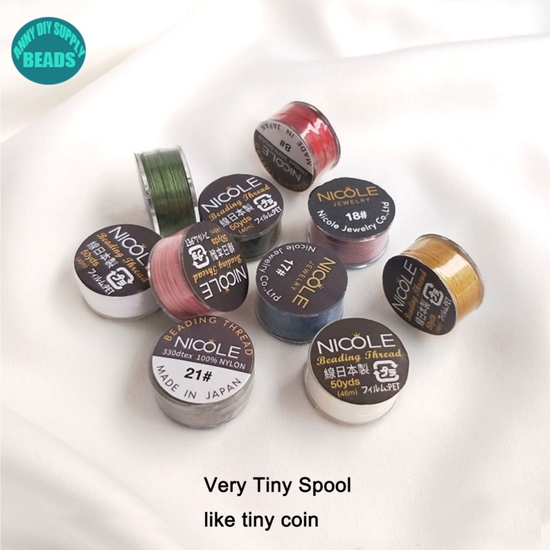 0,2 mm MIYUKI-tråd, nylontråd, liten spole, 50 yards/spole bild 1