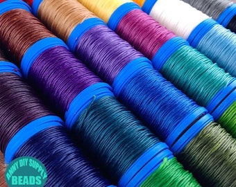 1mm 71 Colors Thailand Macrame Waxed Cord,Smooth Water Proof Thai Waxed Macrame Cord,Bracelet Waxed Cord,fully Waxed Polyester Thread