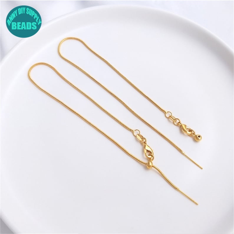1pc 24k Gold Plated Needle Threader Chain,gold Plated Necklace,threader ...