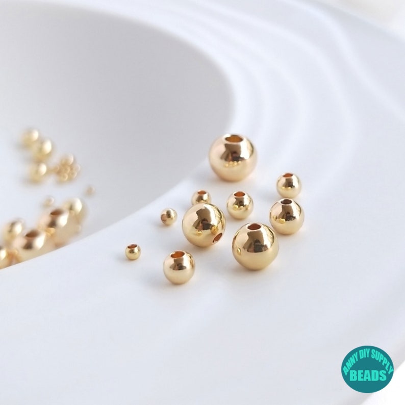 2/2.5/3/4/5/6/8mm 10/100pcs 14K gold Plated brass Round Etsy