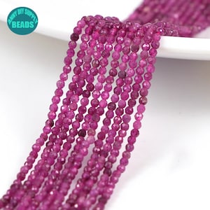 2mm 3mm Faceted Round Corundum Ruby Beads,Green Gemstone Beads,Tiny Faceted Round beads,Red Gemstone beads,Full Strand 15inch