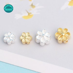 S925 Sterling Silver Flower beads,Earring Pendant,Bracelet Beads,Sterling Silver Bead Spacer,Tiny Flower Beads