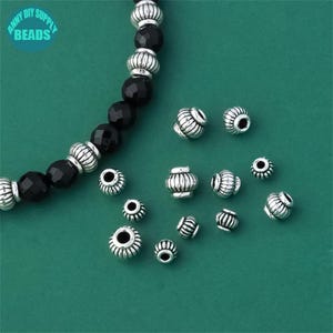 4/5/6mm S925 Solid Sterling Silver Lantern Beads,Sterling Silver Beads,Silver Spacer Beads,925 Sterling Silver Beads,Bracelet Beads