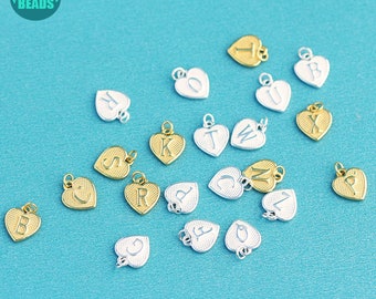 1PC S925 Sterling Silver 26 Alphabet Letter Charms,letter pendant charm,Heart Letter Charm,Name Jewelry