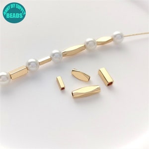 14k Gold Plated Brass Tube Beads,Cubic Tube Beads,Metal Tube Beads,Jewelry making beads,craft beads,Spacer Beads,Gold plated Beads