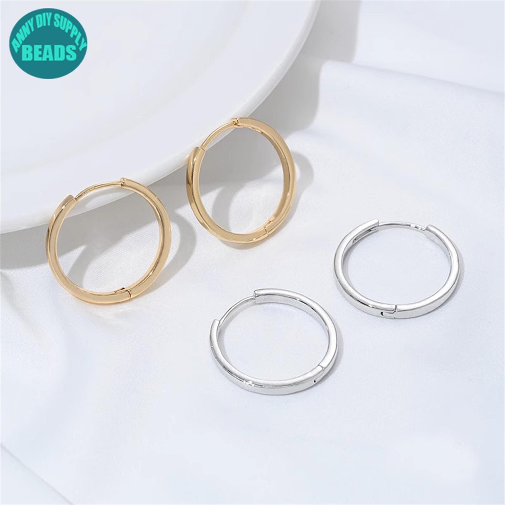 23mm 14K Gold Plated Brass Earring Circle,Simple Earring Hook,Minimalist Earrings,Circle Earrings