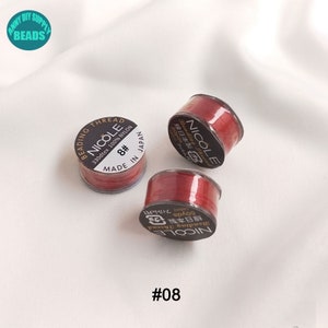 0,2 mm MIYUKI-tråd, nylontråd, liten spole, 50 yards/spole #08