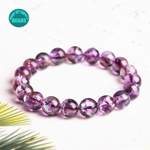 8/9/10/11/12mm Genuine Natural Amethyst Beads,Rainbow Amethyst beaded Bracelet,Crackled Amethyst beads