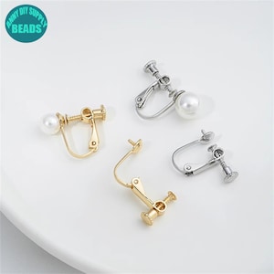 14K Real Gold Plated Brass Screw Back Earring Clips,Lever Back Earring Clips With Bails,Clip on earrings,No Piercing Earring Making Supply image 4