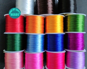Elastic cord 50 meters,flat Jewelry Beading Cord,Elastic Cord,Elastic Thread Cord,Bracelet Elastic Cord