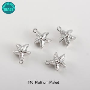 Juego de dijes de océano chapados en oro de 14 k, dijes de océano, dijes de joyería, dijes de mar, dije de animal, dije de pulsera, colgante de pendiente #16