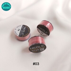 0,2 mm MIYUKI-tråd, nylontråd, liten spole, 50 yards/spole #03