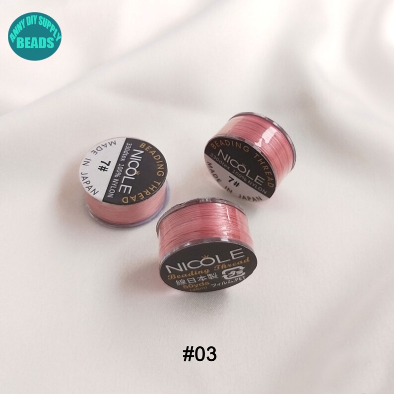 0,2 mm MIYUKI-tråd, nylontråd, liten spole, 50 yards/spole #03