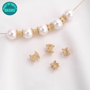 14K Real gold plated Brass Bead Caps,Double Face Flower Bead Caps,Gold Plated bead Caps,Brass Bead Caps