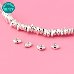 4mm Tiny S925 Sterling Silver Spacer Irregular Shape Beads,Metal Spacer Beads,Wholesale Sterling Silver