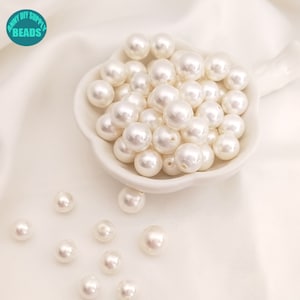 2800pcs Half Pearls, Half Flatback Round Pearl Bead Loose Beads for DIY Crafts, 7 Size: 2mm,3mm,4mm,5mm,6mm,8mm,10mm - White, Kids Unisex, Size: 2