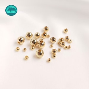 2.5/3/4/5/6mm 14K Light gold Plated brass Round Beads,Gold Round Beads,Gold Spacer Beads