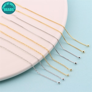 S925 Solid Sterling Silver Earring Threader Earrings,Dangle Earrings,Chain Earrings,Minimalist Earrings,Long Chain Earring Threaders
