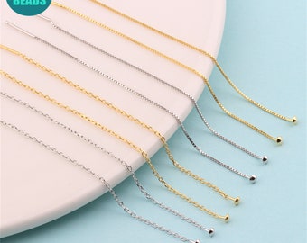 Pendientes de plata de ley maciza S925, pendientes colgantes, pendientes de cadena, pendientes minimalistas, pendientes de cadena larga.