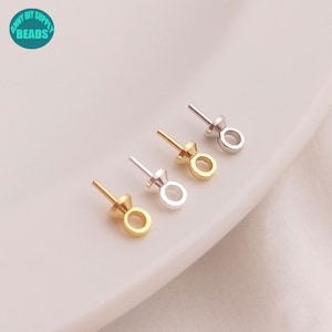 14K Real gold plated Brass bead Bail Caps with Peg,Bail Pegs For Half Drilled Beads,Bail Pins,Bail Pegs