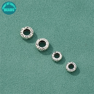 6/8mm S925 Sterling Silver beads,Bracelet Spacer Beads,S925 Sterling Silver beads,Silver Spacer Beads,Silver Rondelle beads,Donut Beads