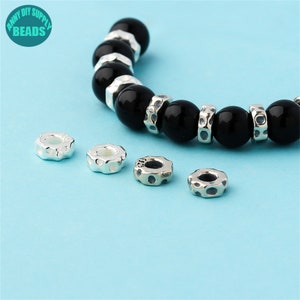 S925 Sterling Silver Donut beads,Silver Spacer Beads,Donut beads,silver spacer bead,bracelet beads,metal spacers