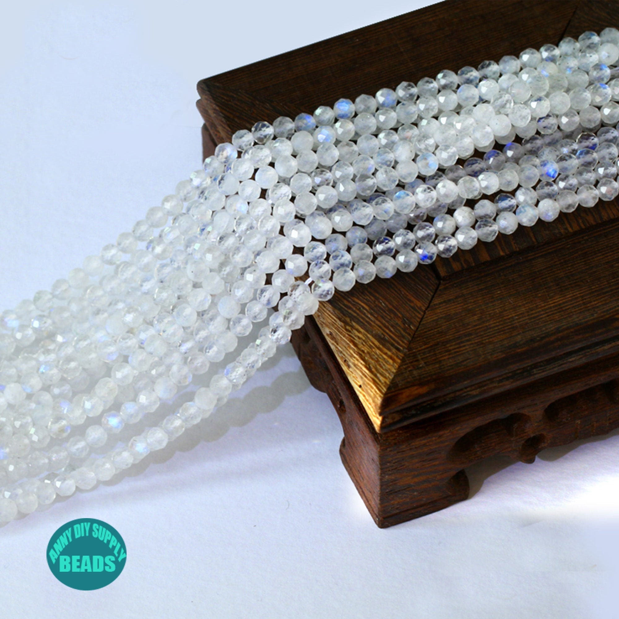 5x8mm Sri Lanka White Moonstone Abacus Gemstone Loose Beads