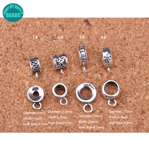 S925 Sterling Silver Bail Connector,Bead Bails,Silver Bead Bail,Charm Holder,Pendant Bails,Jewelry Bails image 2