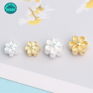 S925 Sterling Silver Flower beads,Earring Pendant,Bracelet Beads,Sterling Silver Bead Spacer,Tiny Flower Beads