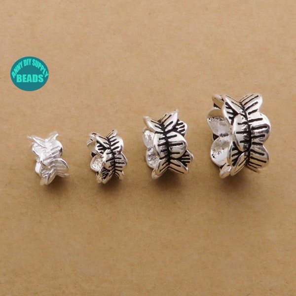 4/10/20PCS S925 Sterling Silver Bead Caps,6/8/10mm Double Bead cap