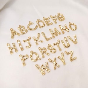 1PC 14K Light Gold Plated Brass 26 Alphabet Letter Charms,letter pendant charm