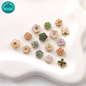 18K Matt Gold Plated brass Beads,Hollow Out beads,Flower Beads,Fake Opal beads,Summer Flower Beads,Flat Round Beads,Cake Beads,Focal beads