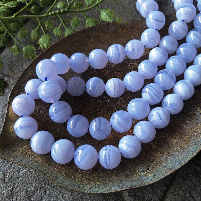 natural blue lace agate beads