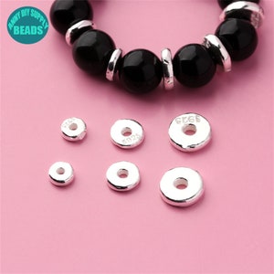 S925 Sterling Silver Rondelle beads,Silver Spacers beads,Silver Wheel Beads,Wheel beads,Round Spacer Beads
