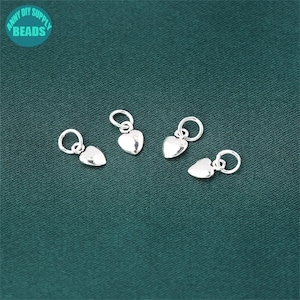 4 MM S925 Sterling Silber Herz Charme, kleine Silber Charms, kleine Herz Charme, Armband Charme, Herz Anhänger, süßer Charme, kleine Herz Anhänger