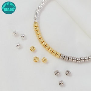 4mm 14k Gold Plated Brass Bead Spacers,Gold Rondelle Beads,Wholesale Beads,Jewelry Making Beads,Rondelle beads