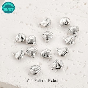 Juego de dijes de océano chapados en oro de 14 k, dijes de océano, dijes de joyería, dijes de mar, dije de animal, dije de pulsera, colgante de pendiente #14