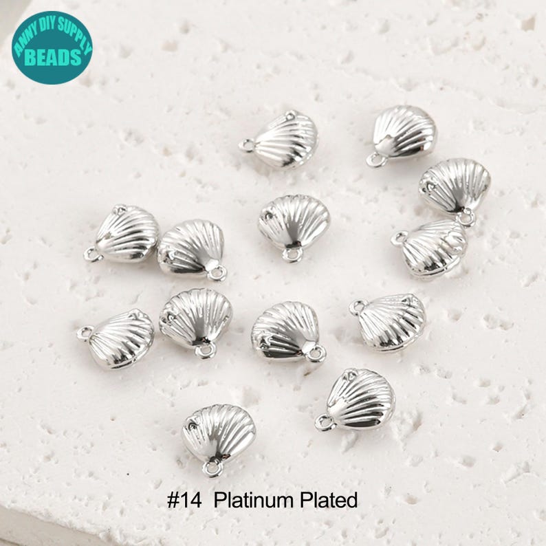 Juego de dijes de océano chapados en oro de 14 k, dijes de océano, dijes de joyería, dijes de mar, dije de animal, dije de pulsera, colgante de pendiente #14