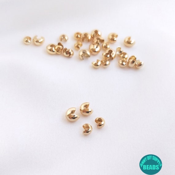 Wholesale Silver Color Plated Brass Crimp End Beads Covers for Jewelry  Making 