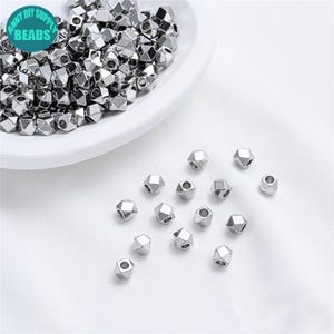 1.5/2/2.5/3/4mm 10/50/100pcs Platinum Gold Plated brass Spacer Beads,Faceted beads,Metal Beads