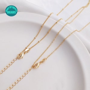 1/5/10PCS 14K Gold Plated Necklace Chain,Gold necklace Chain,Cable Chain Necklace