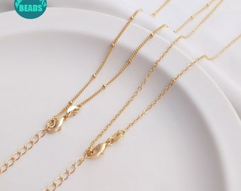 1/5/10PCS 14K Vergulde ketting ketting, gouden ketting ketting, kabel ketting ketting