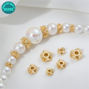 14K Gold Plated wrinkle Spacer Beads ,Gold Spacers,Lace Gold Spacers,Bracelet Beads,Bracelet Spacers,Jewelry Making Supply