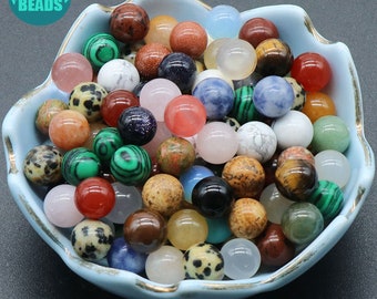 Cuentas de piedras preciosas naturales sin orificios de 8 mm, cuentas sin orificios, cuentas de piedras preciosas sin orificios, dijes para pendientes, bolas de piedras preciosas, esferas de piedras preciosas, suministro de pendientes de bolas