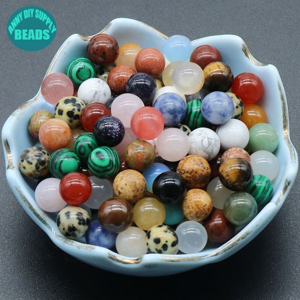 8mm No Hole Natural gemstone Beads,No hole beads,no hole gemstone beads,Earring charm,Gemstone balls,gemstone sphere,ball earrings supply