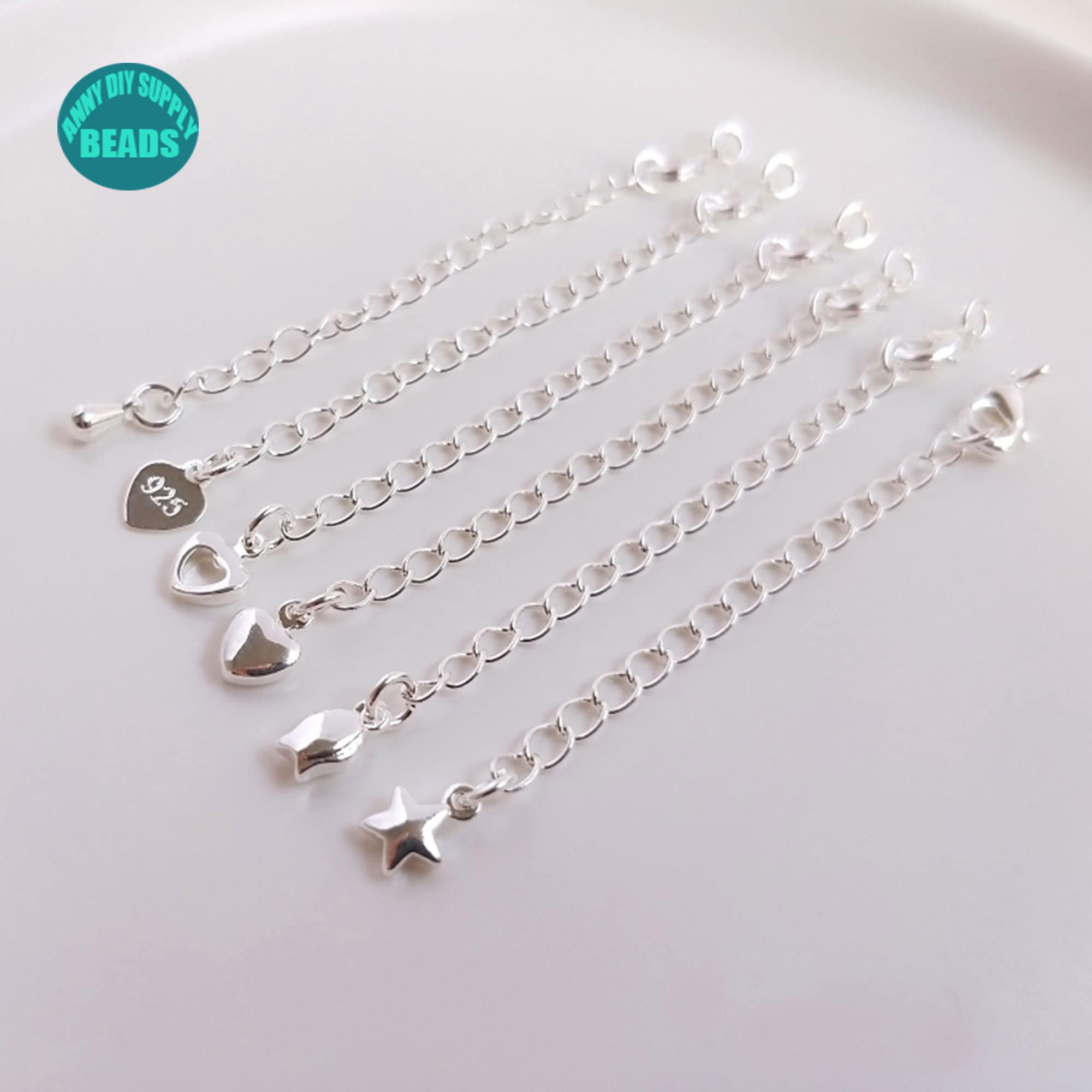 5pcs Stainless Steel Necklace Extension Chain Bulk Bracelet Extended  Lobster Buckle Chains Tail Extender for DIY Jewelry Making