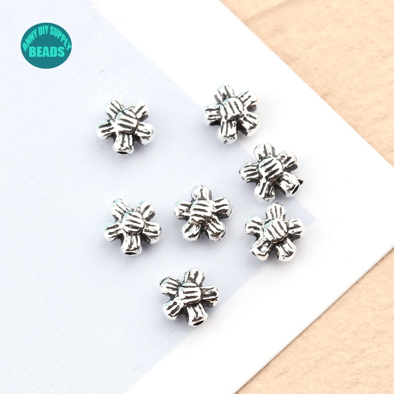 25102050PCS S925 Sterling Silver Space Beads,Flower Bead spacer,Sterling Silver Beads