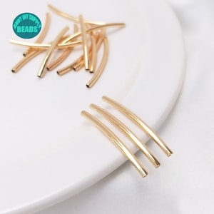 2/10/20PCS 14K gold plated Curved Tube beads,Tube beads,Gold Plated Curved tube beads