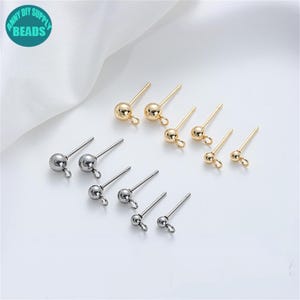 Stainless Steel Dot Earring Stud with Loop: DIY Earring Making